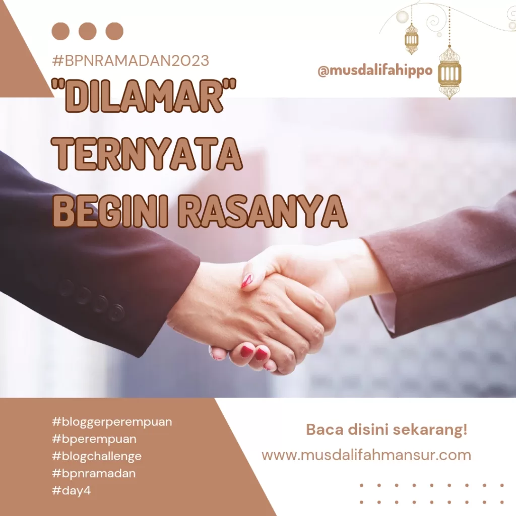 Dilamar? Wah gimana tuh ya rasanya. Adarasa senang dan tentu saja terharu karena sebentar lagi memasuki fase hidup yang baru.